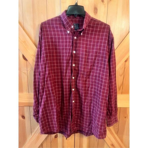 Jos A Bank Executive Collection Long Sleeve Button-Down Plaid Shirt SZ L (4489) - Picture 1 of 3